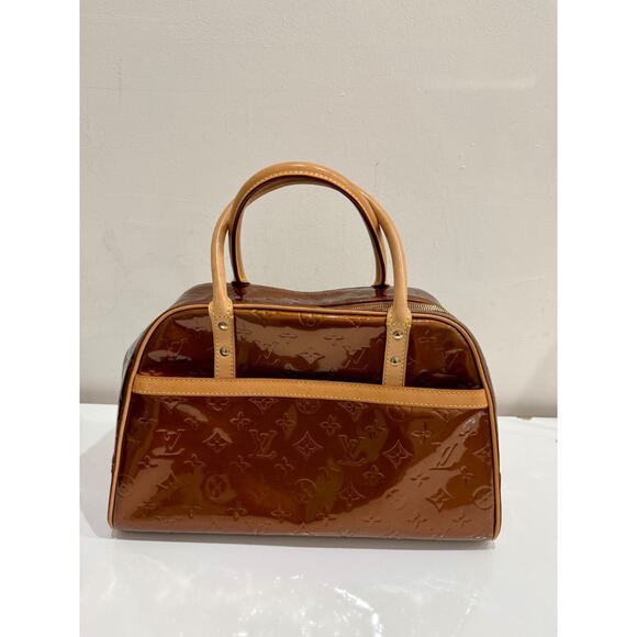 Louis Vuitton Tompkins Square Satchel Handbag Monogram Patent Leather Brown - Picture 3 of 15